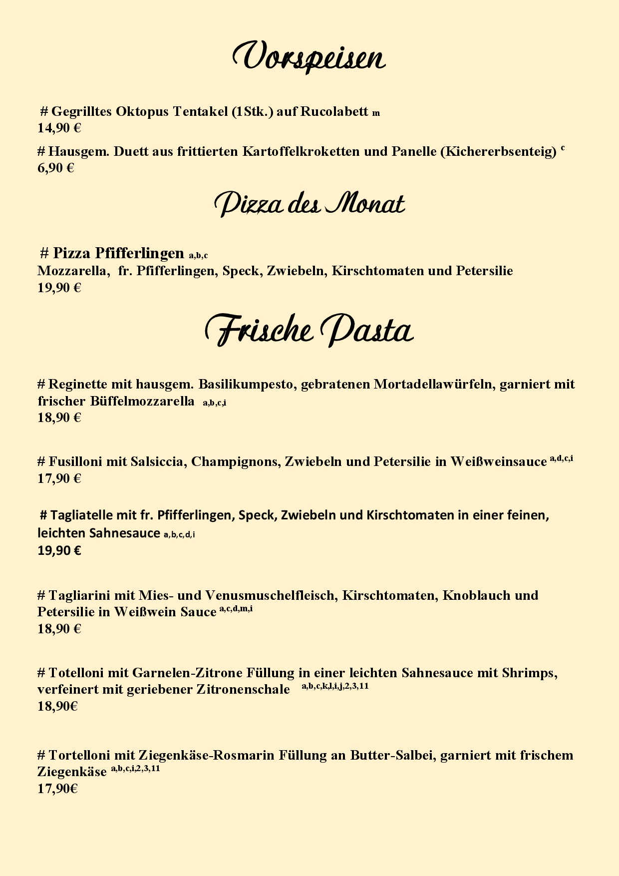 Tageskarte